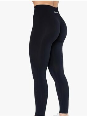 Aurola Dream Collection No Front Seam Butt Scrunch High-Waist Black Leggings